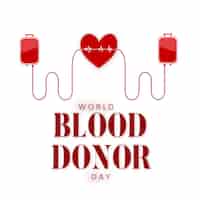 Vecteur gratuit bonne journée mondiale du donneur de sang fond blanc rouge bannière de conception de médias sociaux vecteur gratuit