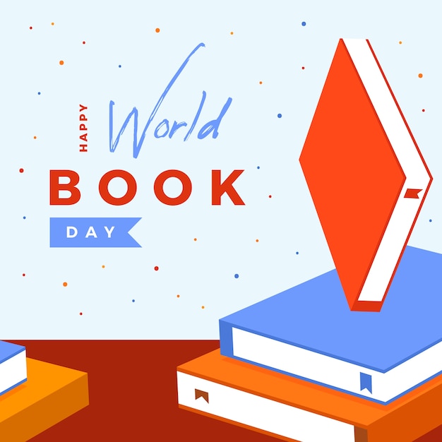 Vecteur gratuit bonne journée mondiale du livre