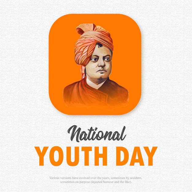 Vecteur gratuit bonne journée nationale de la jeunesse fond gris clair orange beige bannière de conception de médias sociaux vecteur gratuit