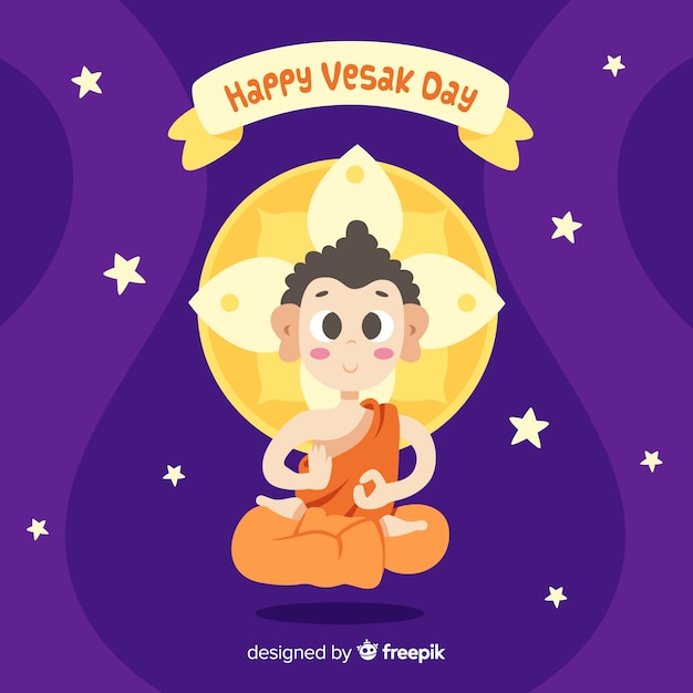 Vecteur gratuit bonne journée de vesak