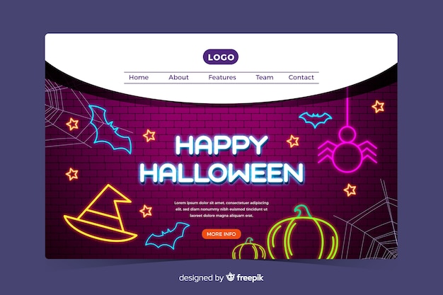 Vecteur gratuit bonne page d'atterrissage d'halloween