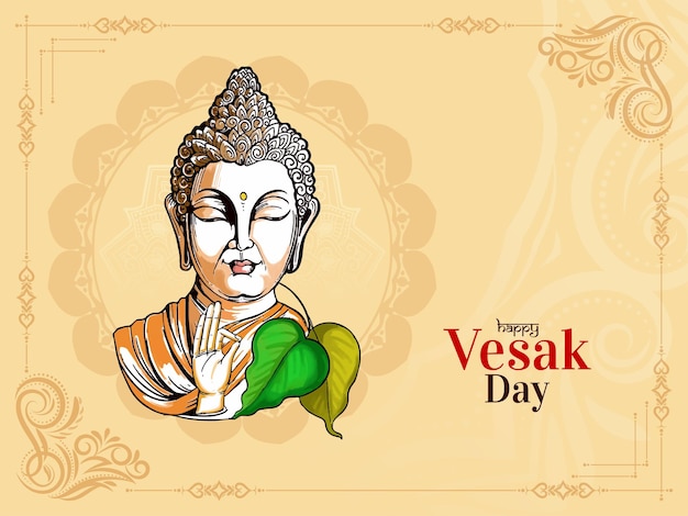 Vecteur gratuit bonne purnima du bouddha et carte de célébration du festival religieux du jour de vesak