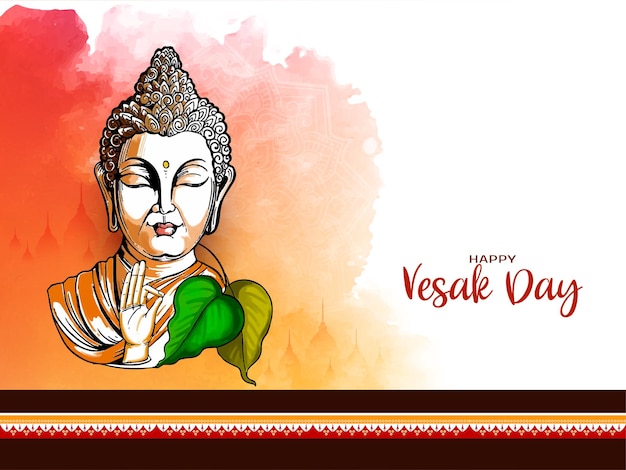 Vecteur gratuit bonne purnima du bouddha et carte de célébration du festival religieux du jour de vesak