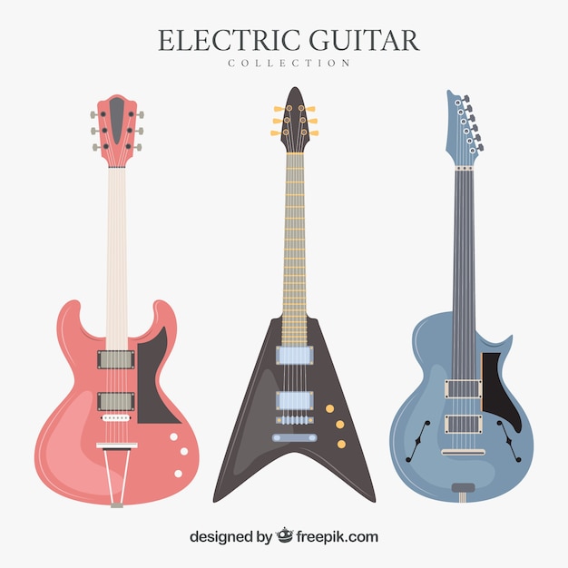 Vecteur gratuit de bonnes guitares électriques