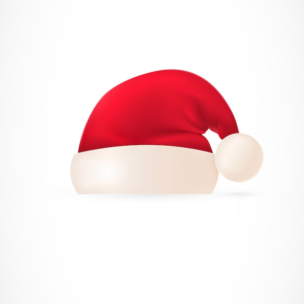 Vecteur gratuit bonnet de noel avec pompon