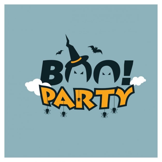 Vecteur gratuit boo halloween party creative typographie