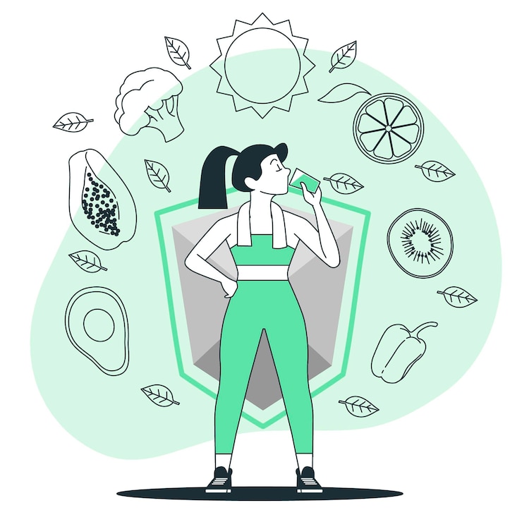 Vecteur gratuit boostez votre illustration de concept de système immunitaire