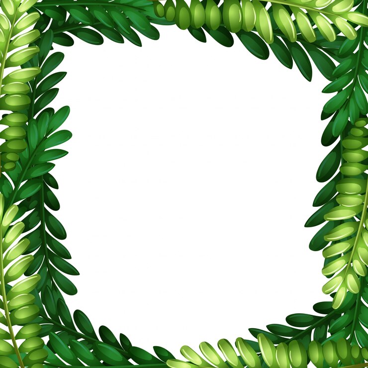Vecteur gratuit bordure de branche de feuille de nature