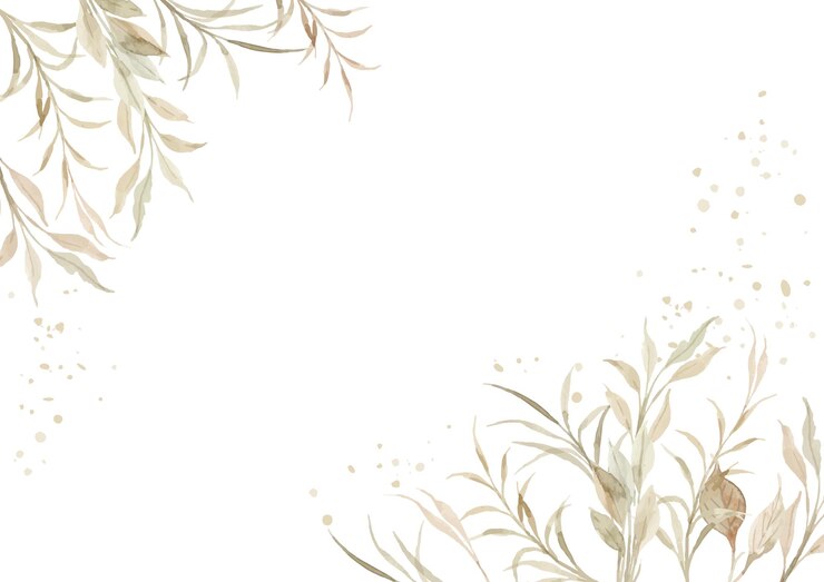 Bordure de feuilles vertes aquarelle avec des points
