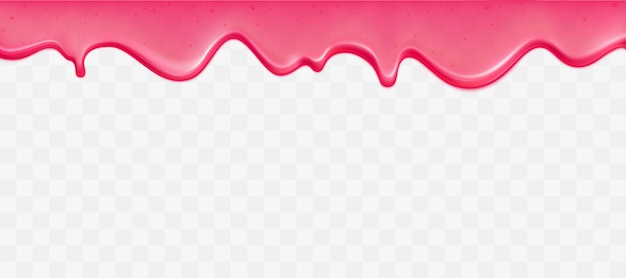 Vecteur gratuit bordure de slime rose qui coule