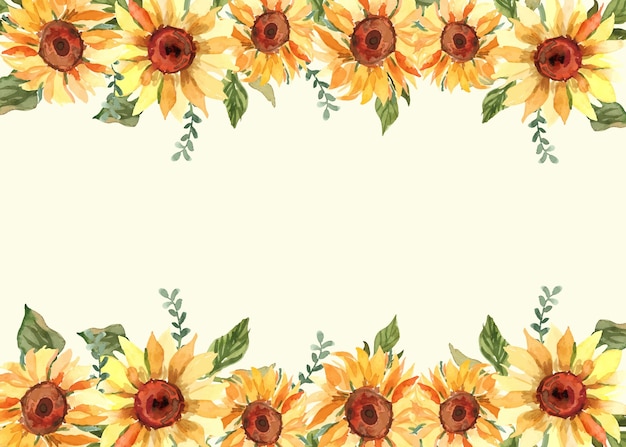 Bordure De Tournesol Aquarelle