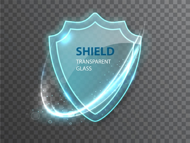 Bouclier transparent en verre.
