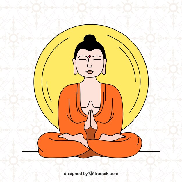 Boudha traditionnel dessiné à la main