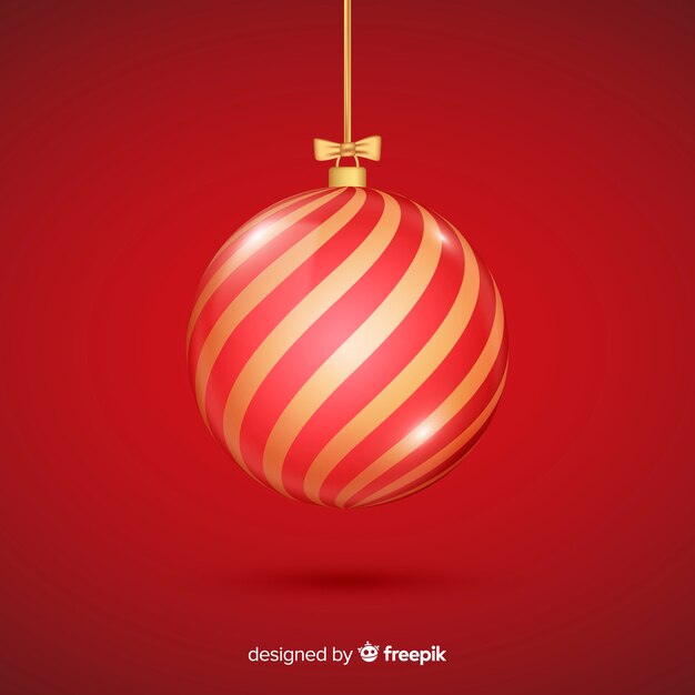 Boule de Noël en cristal rouge avec dégradé