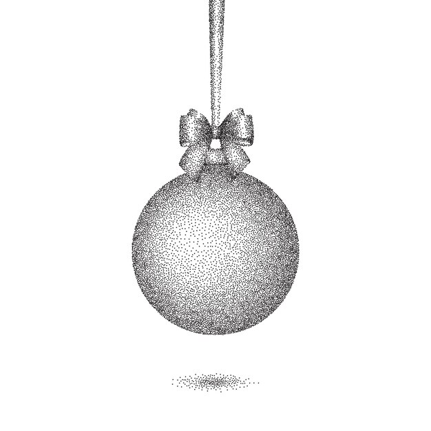 Boule de Noël en pointillé avec archet.