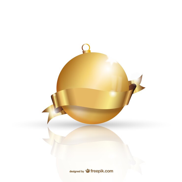 Vecteur gratuit boule d&#39;or de noël