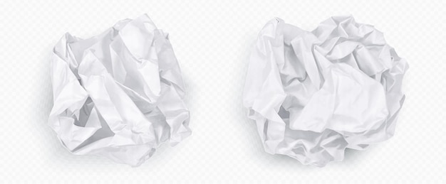Vecteur gratuit boule de papier froissé blanc vecteur de corbeille froissée 3d