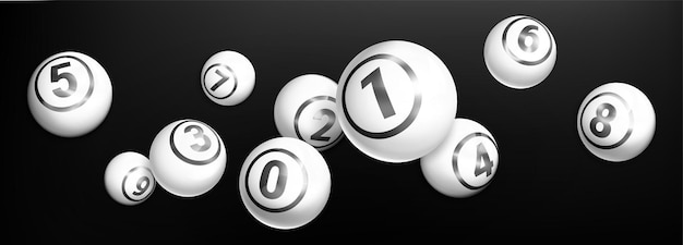 Vecteur gratuit boules blanches de loto réalistes avec des nombres
