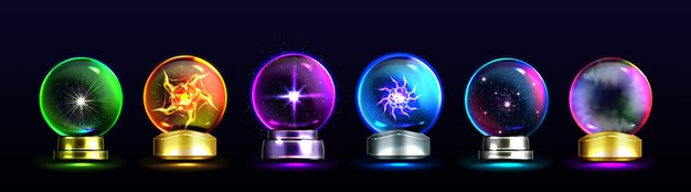 Boules de cristal magiques pour la bonne aventure et la prédiction future