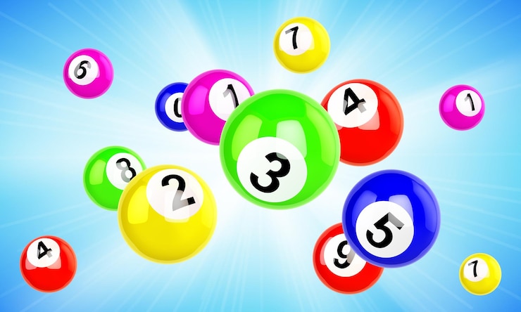 Vecteur gratuit boules de loto colorées volant