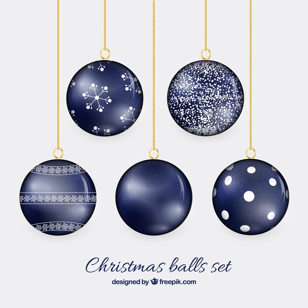 Boules de Noël en couleur bleu marine