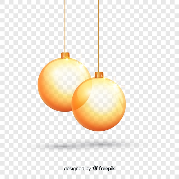 Boules d&#39;or réalistes de Noël