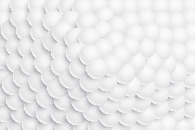 Boules de sphère 3d blanches empilées sous une forme de montagne