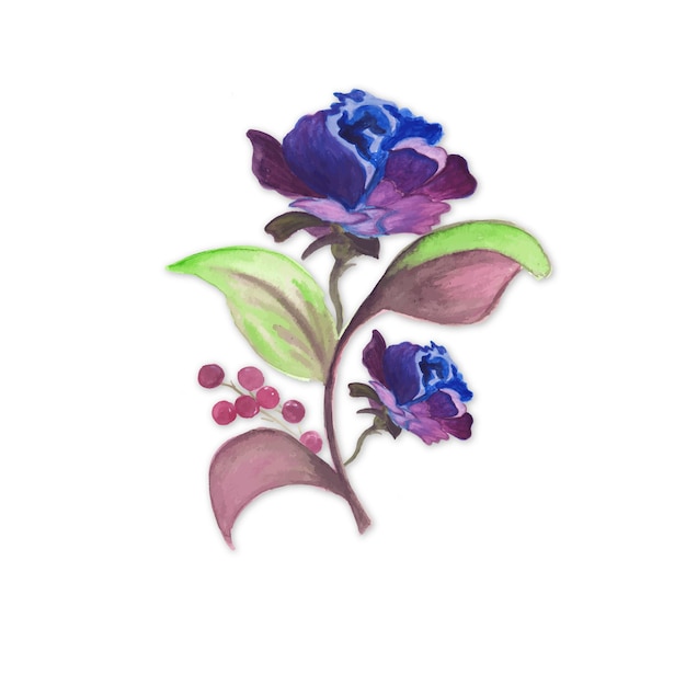 Bouquet De Fleurs Abstraites Illustration De Fond Aquarelle Rose Bleu Vert Haute Résolution Photo gratuite