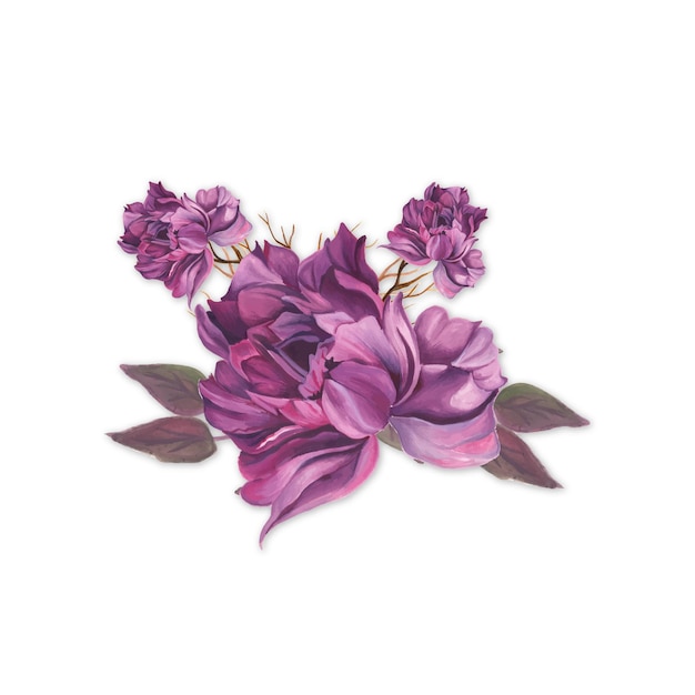 Bouquet De Fleurs Abstraites Illustration De Fond Aquarelle Rose Violet Haute Résolution Photo gratuite