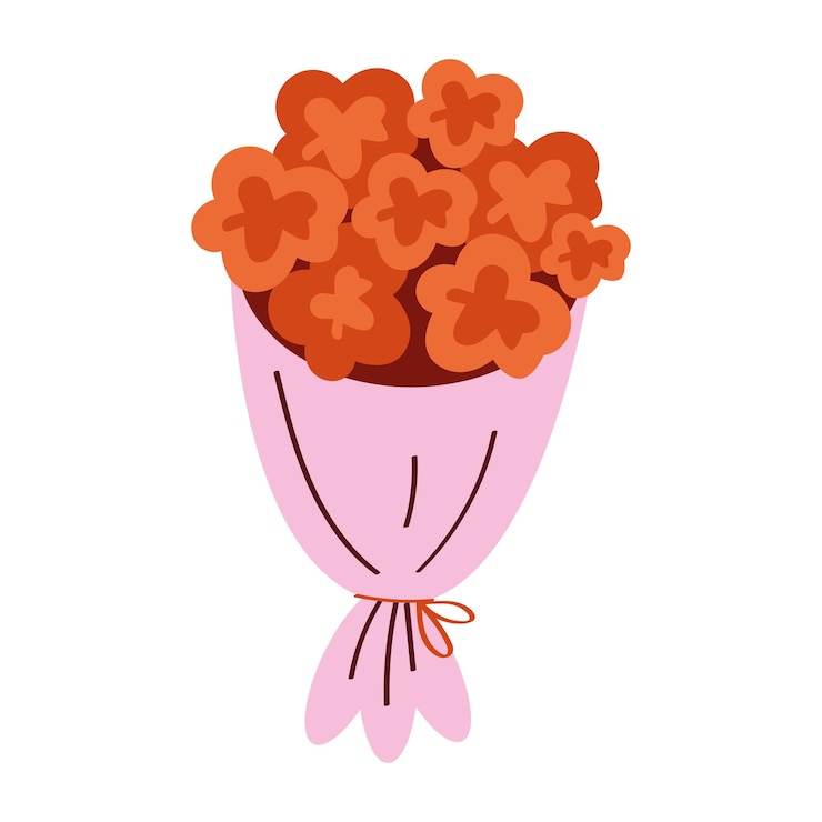Vecteur gratuit bouquet de fleurs rouges cadeau romantique