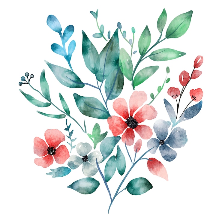 Vecteur gratuit bouquet floral peint à la main à l'aquarelle