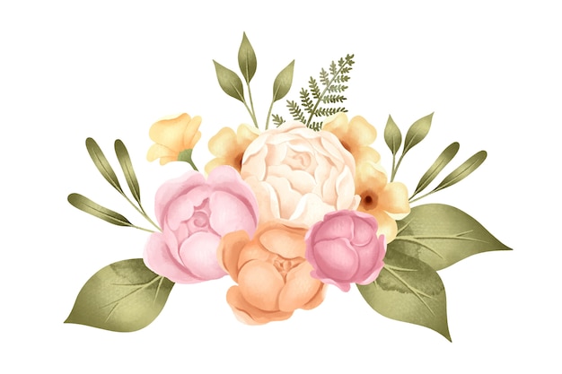 Bouquet rétro de fleurs de pivoine