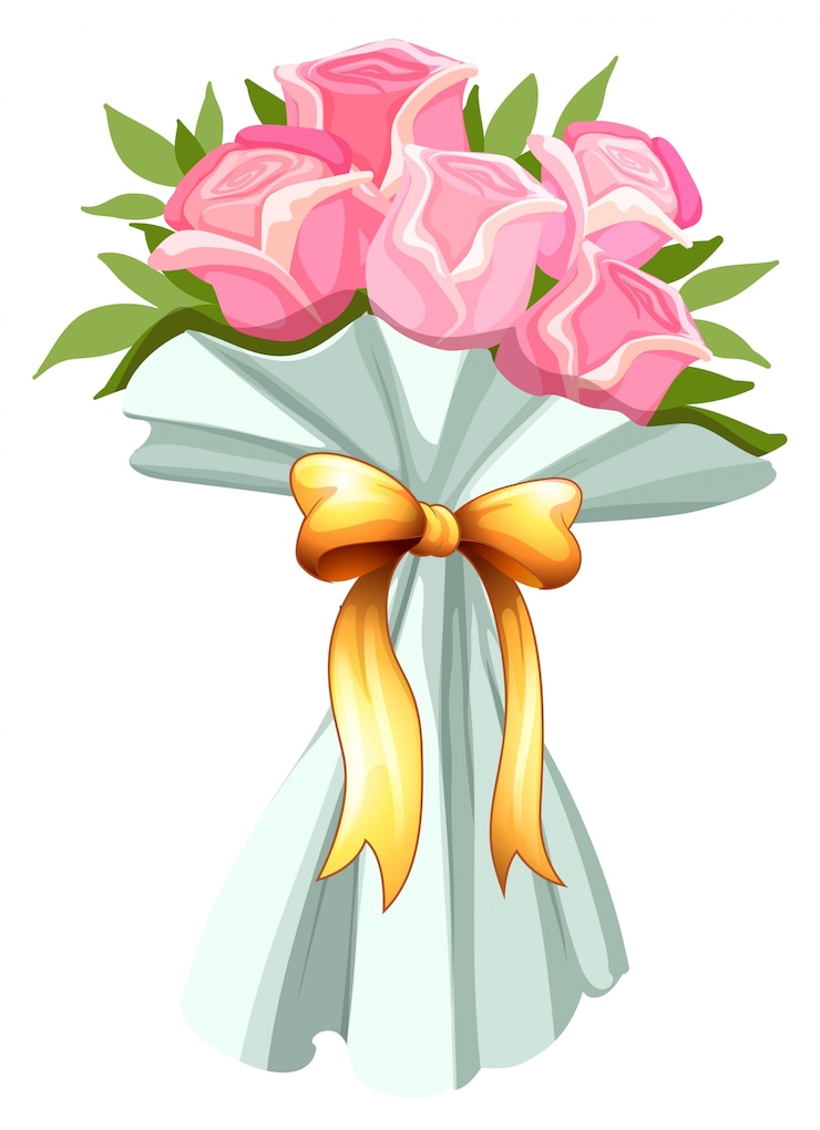 Vecteur gratuit bouquet de roses roses