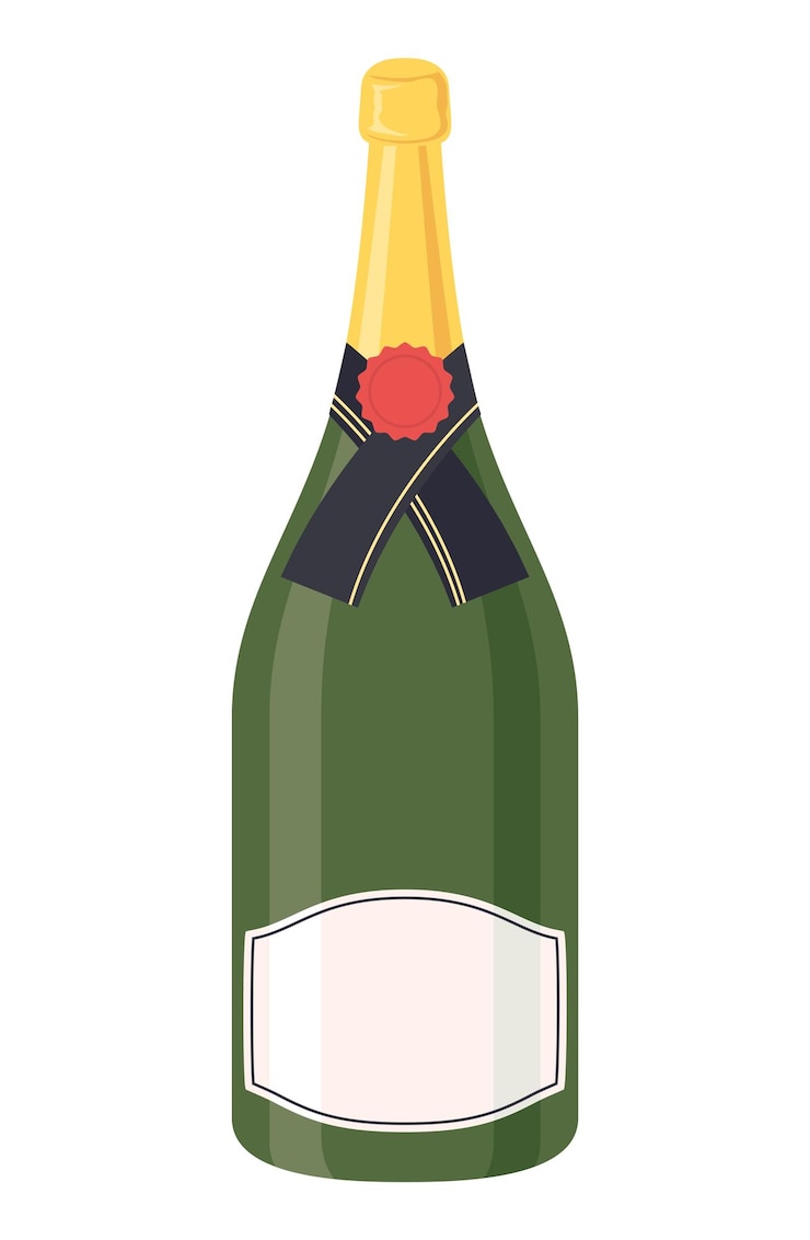 Vecteur gratuit une bouteille de champagne verte