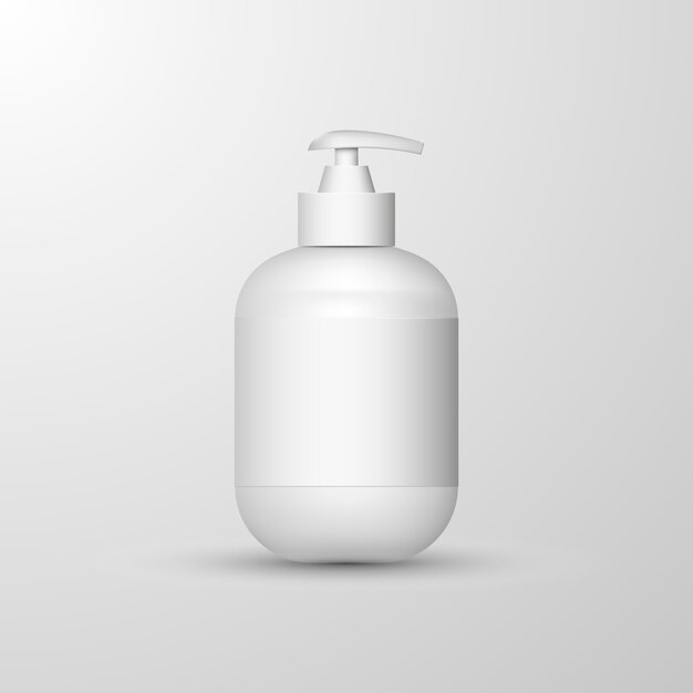 Bouteille de désinfectant pour les mains blanc réaliste