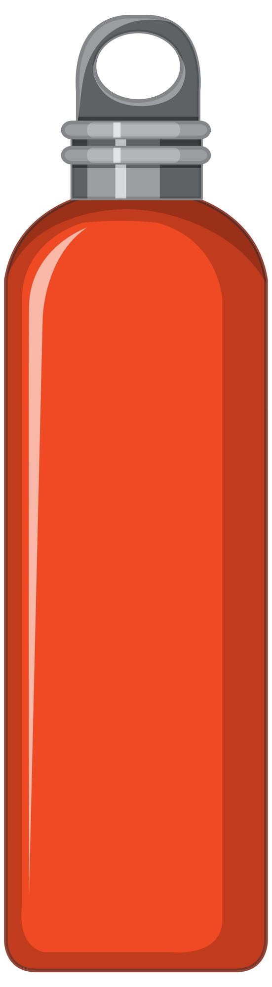 Vecteur gratuit bouteille d'eau en métal orange isolée