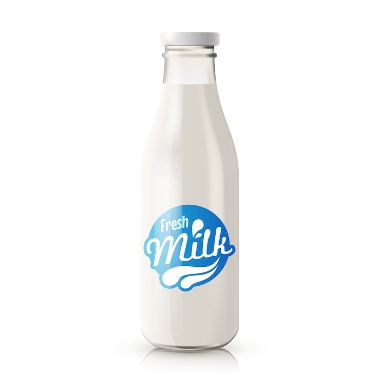 Vecteur gratuit bouteille de lait réaliste