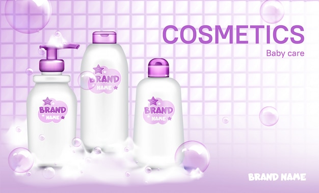 Bouteille de savon cosmétique bébé bulles de savon réalistes