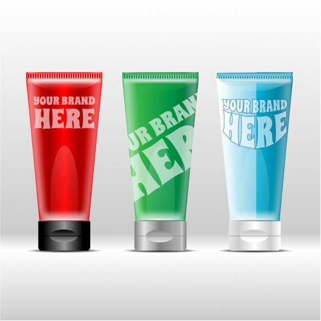 Vecteur gratuit bouteilles de gel, mockup