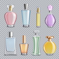 Bouteilles en verre de parfum transparent