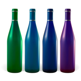 Bouteilles de vin multicolores l'illustration contient des filets de dégradé