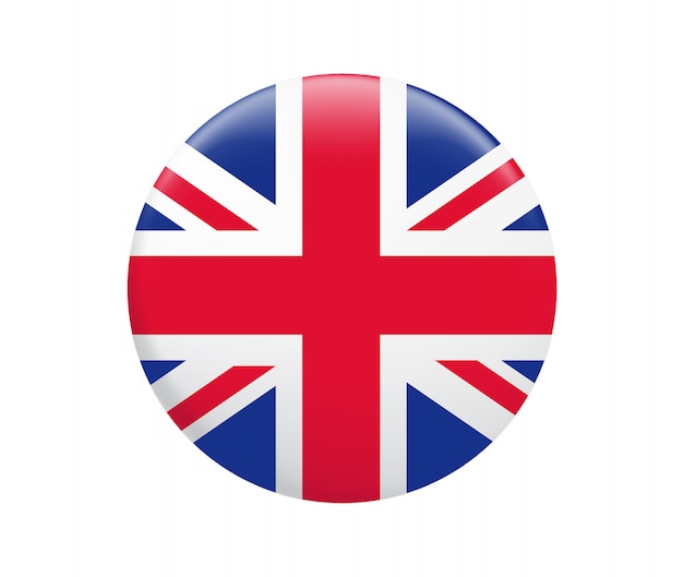 Bouton Drapeau Royaume Uni. Icône De Drapeau Britannique. | Vecteur Premium