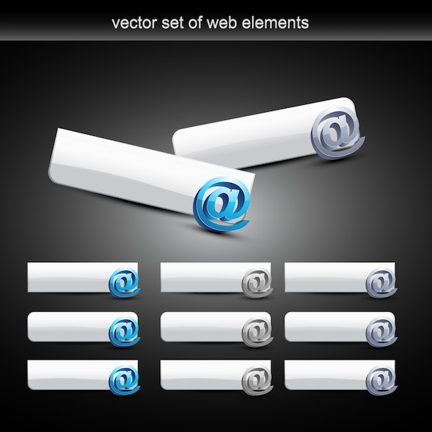 Vecteur gratuit bouton email pour les projets web