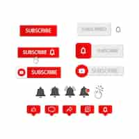 Vecteur gratuit bouton d'interface youtube subscribe parfait pour les animations graphiques