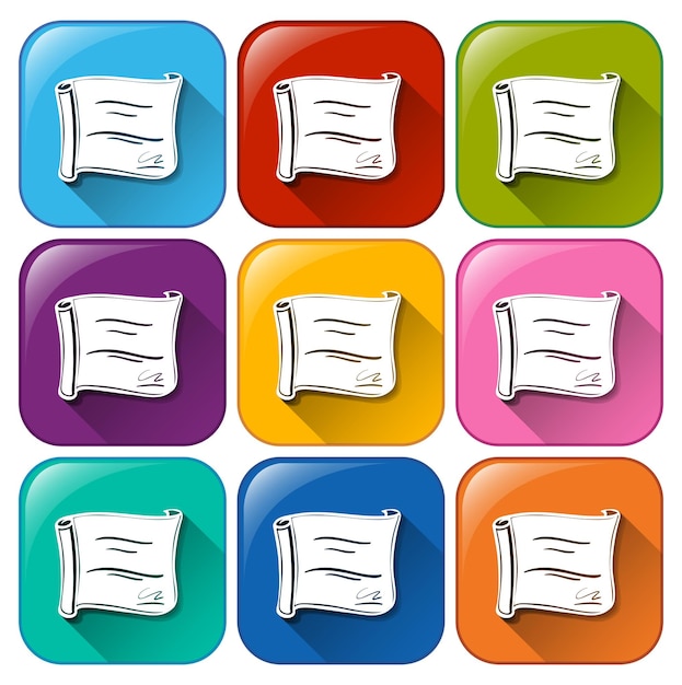 Boutons arrondis avec certificats