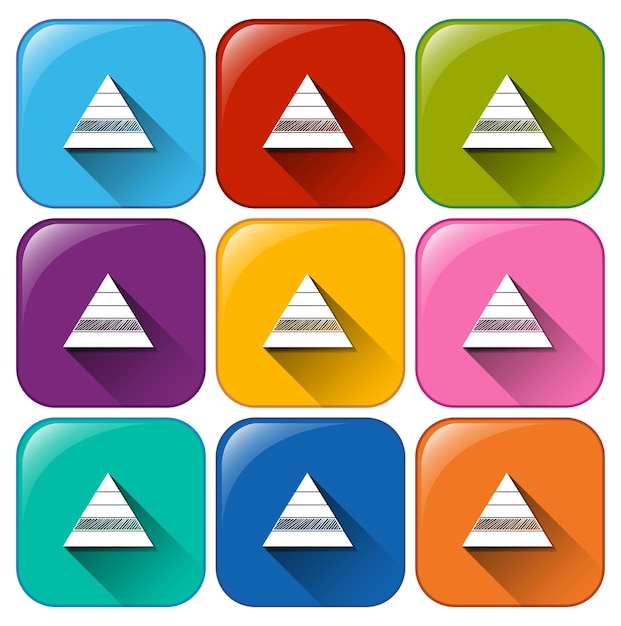 Vecteur gratuit boutons avec graphiques triangulaires