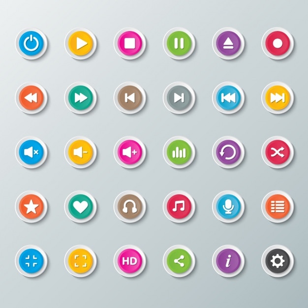Boutons pour lecteur de musique