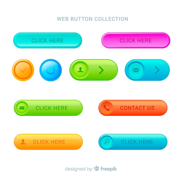 Boutons Web Modernes Dans Un Style Dégradé