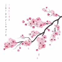 Vecteur gratuit branche réaliste de sakura