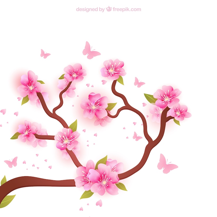 Vecteur gratuit branches en fleurs fond